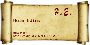 Heim Edina névjegykártya